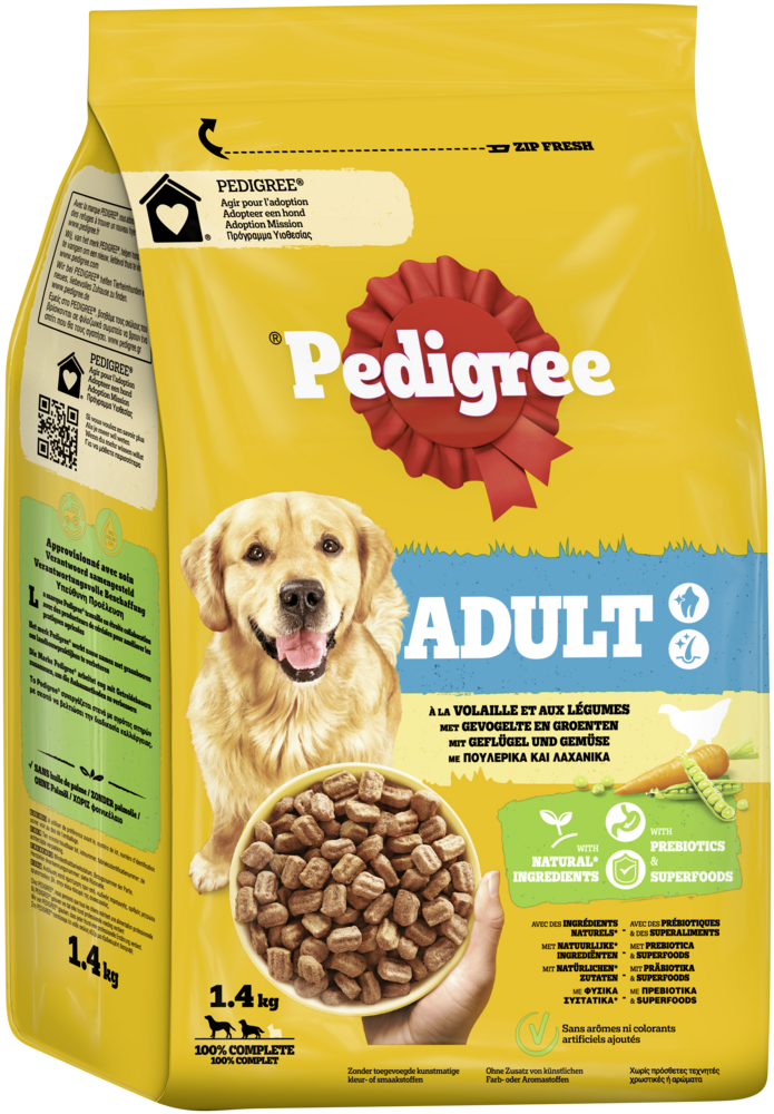 Pedigree Hunde-Trockenfutter Adult Geflügel und Gemüse